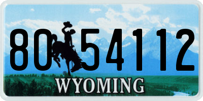 WY license plate 8054112