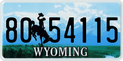 WY license plate 8054115