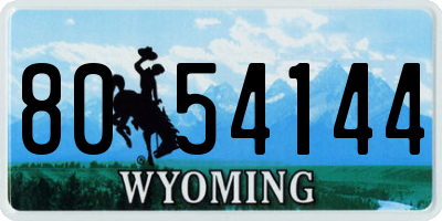 WY license plate 8054144