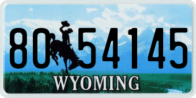 WY license plate 8054145