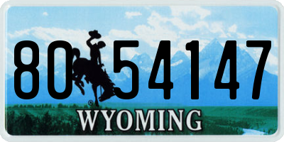 WY license plate 8054147