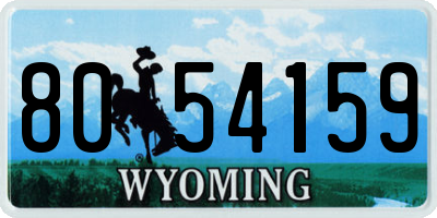 WY license plate 8054159