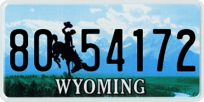 WY license plate 8054172
