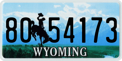 WY license plate 8054173