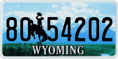 WY license plate 8054202