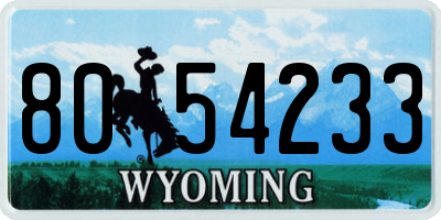 WY license plate 8054233