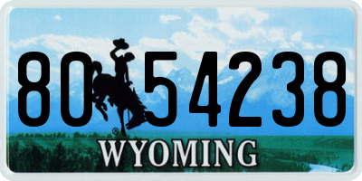WY license plate 8054238