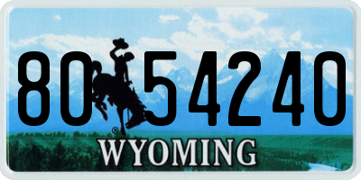 WY license plate 8054240