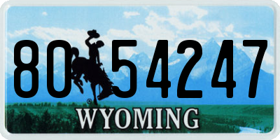 WY license plate 8054247