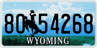 WY license plate 8054268