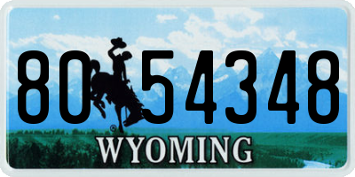 WY license plate 8054348