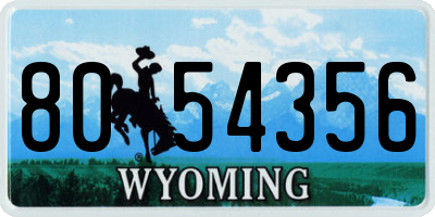 WY license plate 8054356