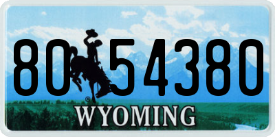 WY license plate 8054380