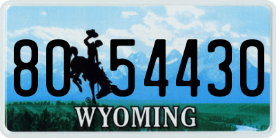 WY license plate 8054430