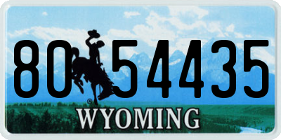 WY license plate 8054435