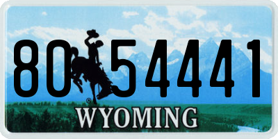 WY license plate 8054441
