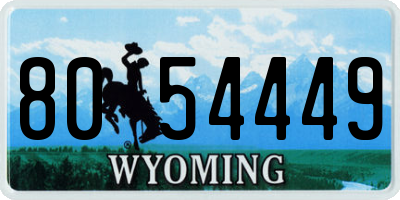 WY license plate 8054449