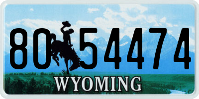 WY license plate 8054474