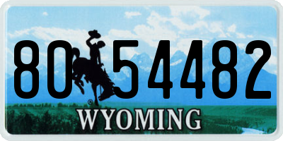 WY license plate 8054482