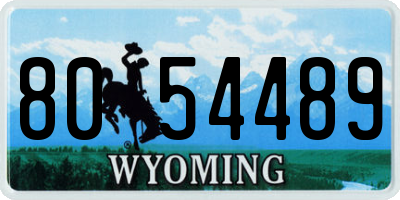 WY license plate 8054489