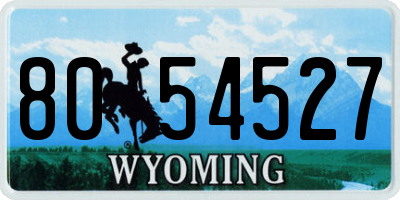 WY license plate 8054527