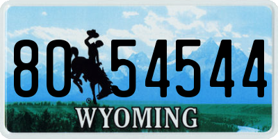 WY license plate 8054544