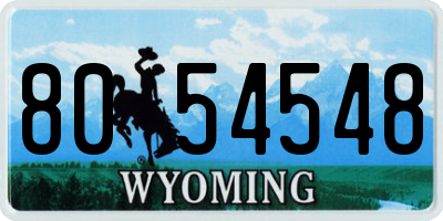 WY license plate 8054548