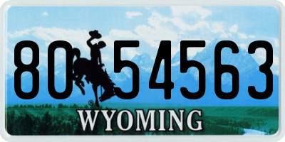 WY license plate 8054563