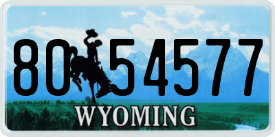 WY license plate 8054577