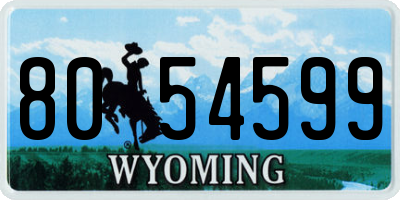 WY license plate 8054599
