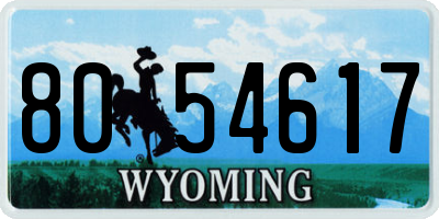 WY license plate 8054617