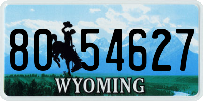 WY license plate 8054627