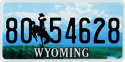 WY license plate 8054628
