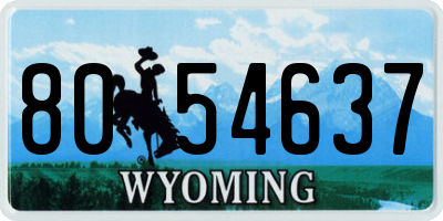 WY license plate 8054637