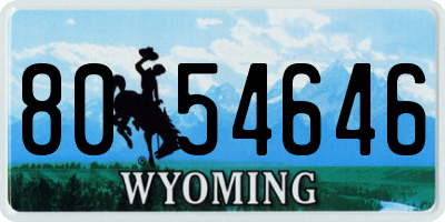 WY license plate 8054646