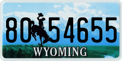 WY license plate 8054655