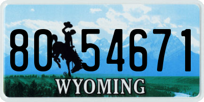 WY license plate 8054671