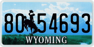 WY license plate 8054693