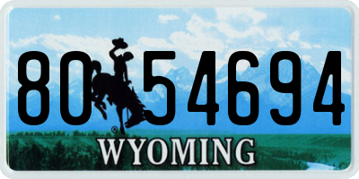 WY license plate 8054694
