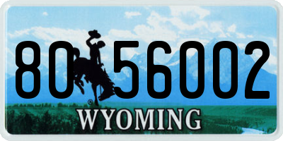 WY license plate 8056002