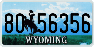 WY license plate 8056356