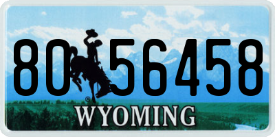 WY license plate 8056458