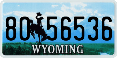 WY license plate 8056536