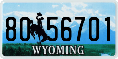 WY license plate 8056701