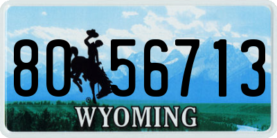 WY license plate 8056713
