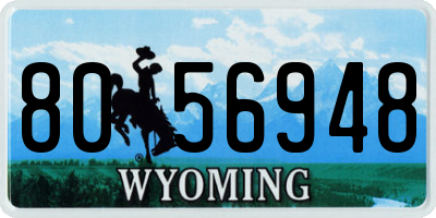 WY license plate 8056948