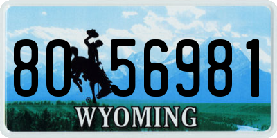 WY license plate 8056981