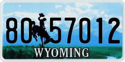 WY license plate 8057012