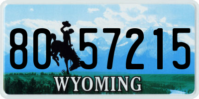 WY license plate 8057215