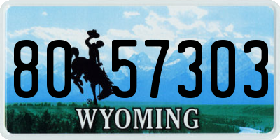 WY license plate 8057303